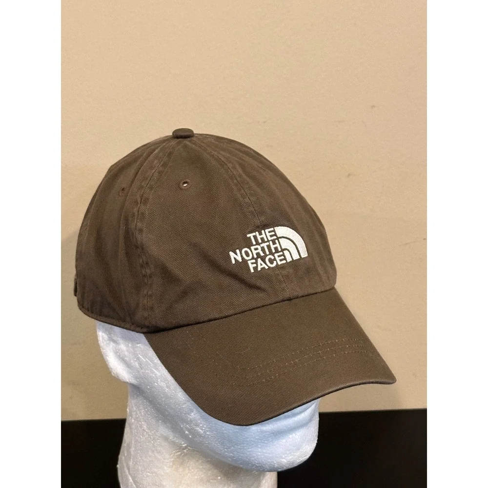 The North Face Brown Cotton Baseball Cap Adjustable Hat Since 1968 Logo Mens